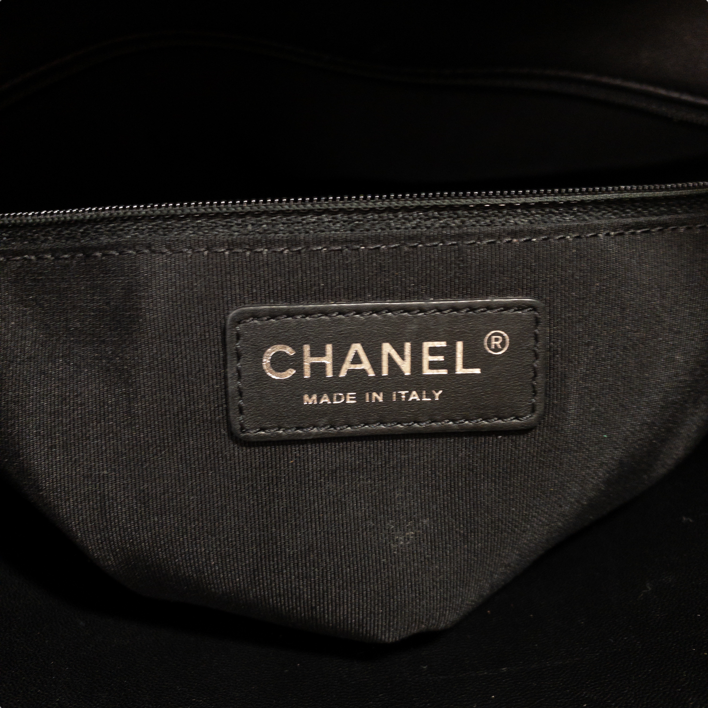 Chanel Navy/Black Quilted Lambskin Shopper Tote RHW