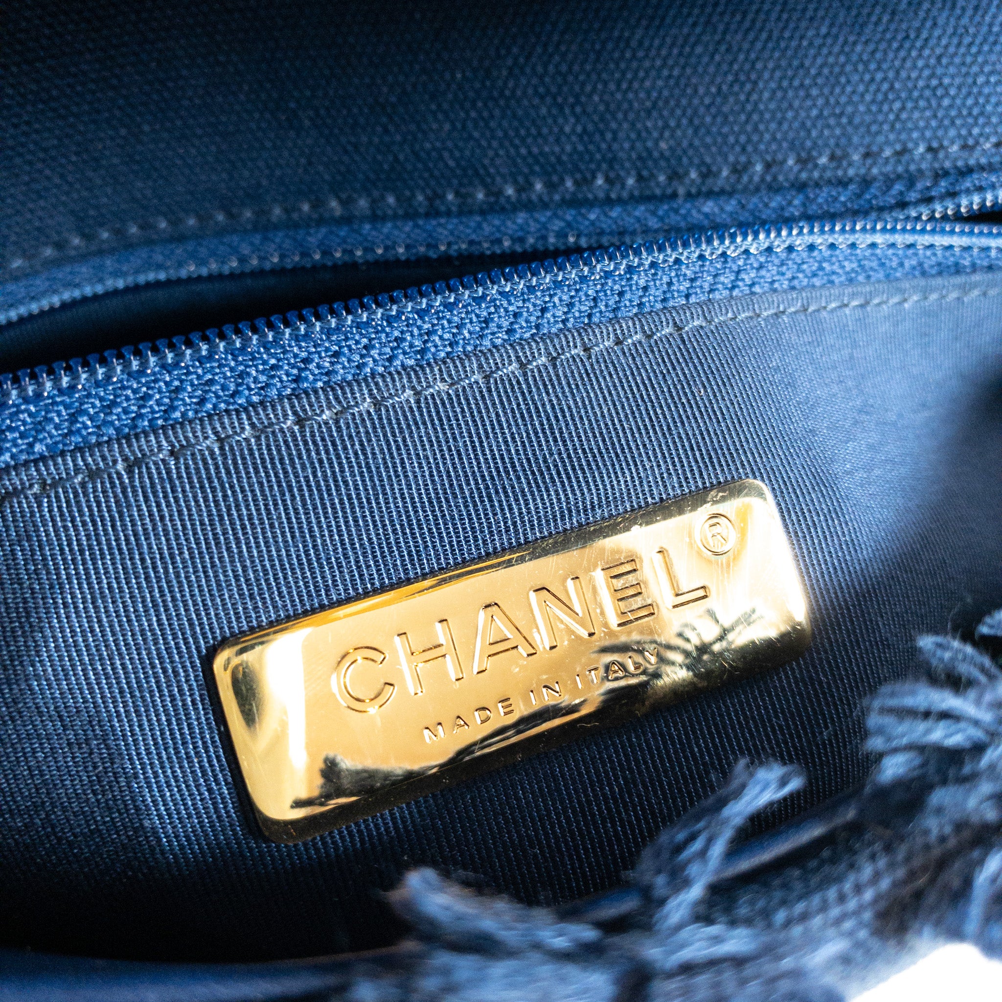 Chanel 19 Medium Navy Canvas