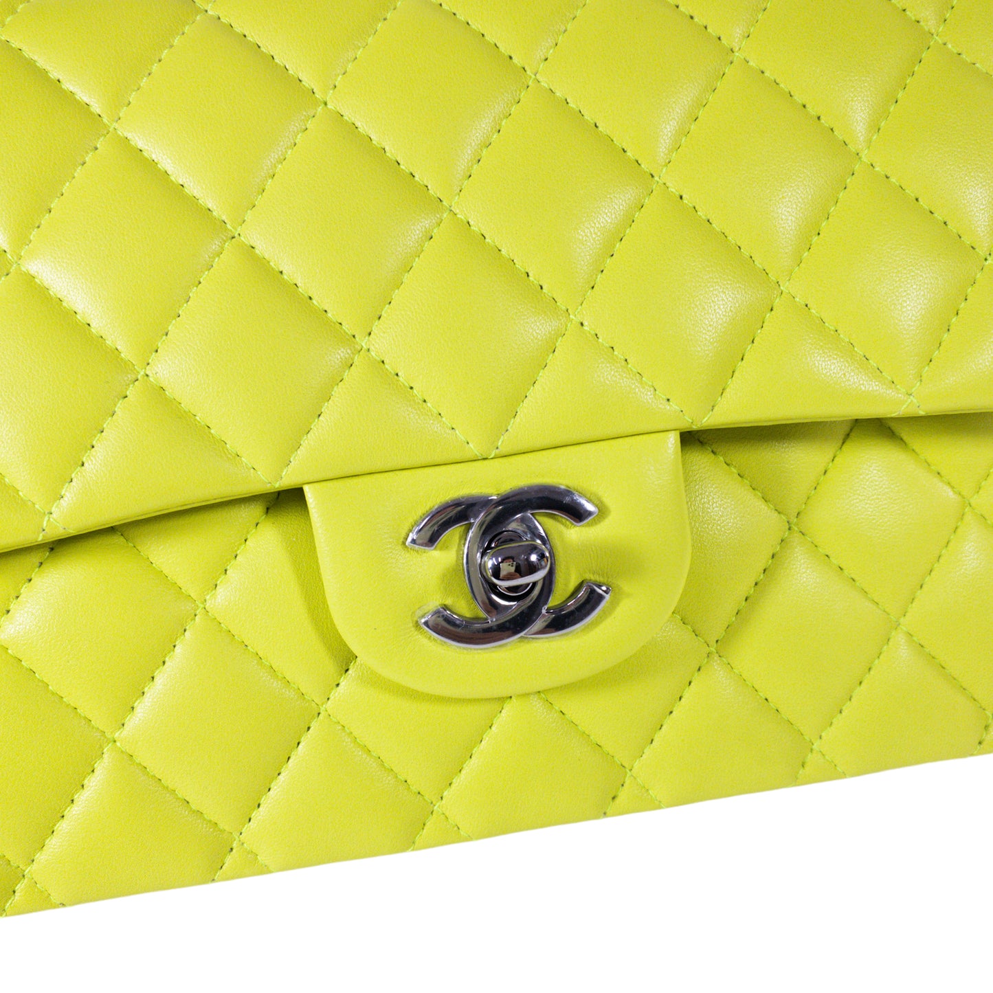 Chanel Neon Yellow Medium Classic