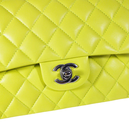Chanel Neon Yellow Medium Classic