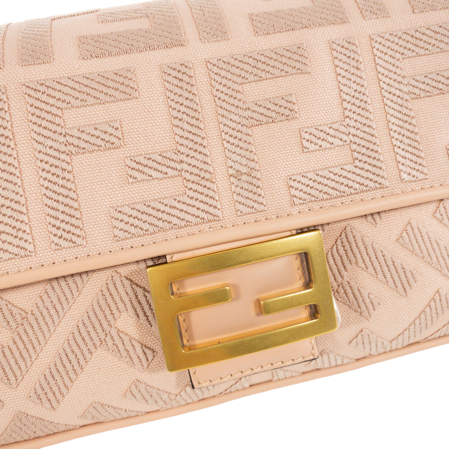 Fendi Blush Zucca Canvas Baguette
