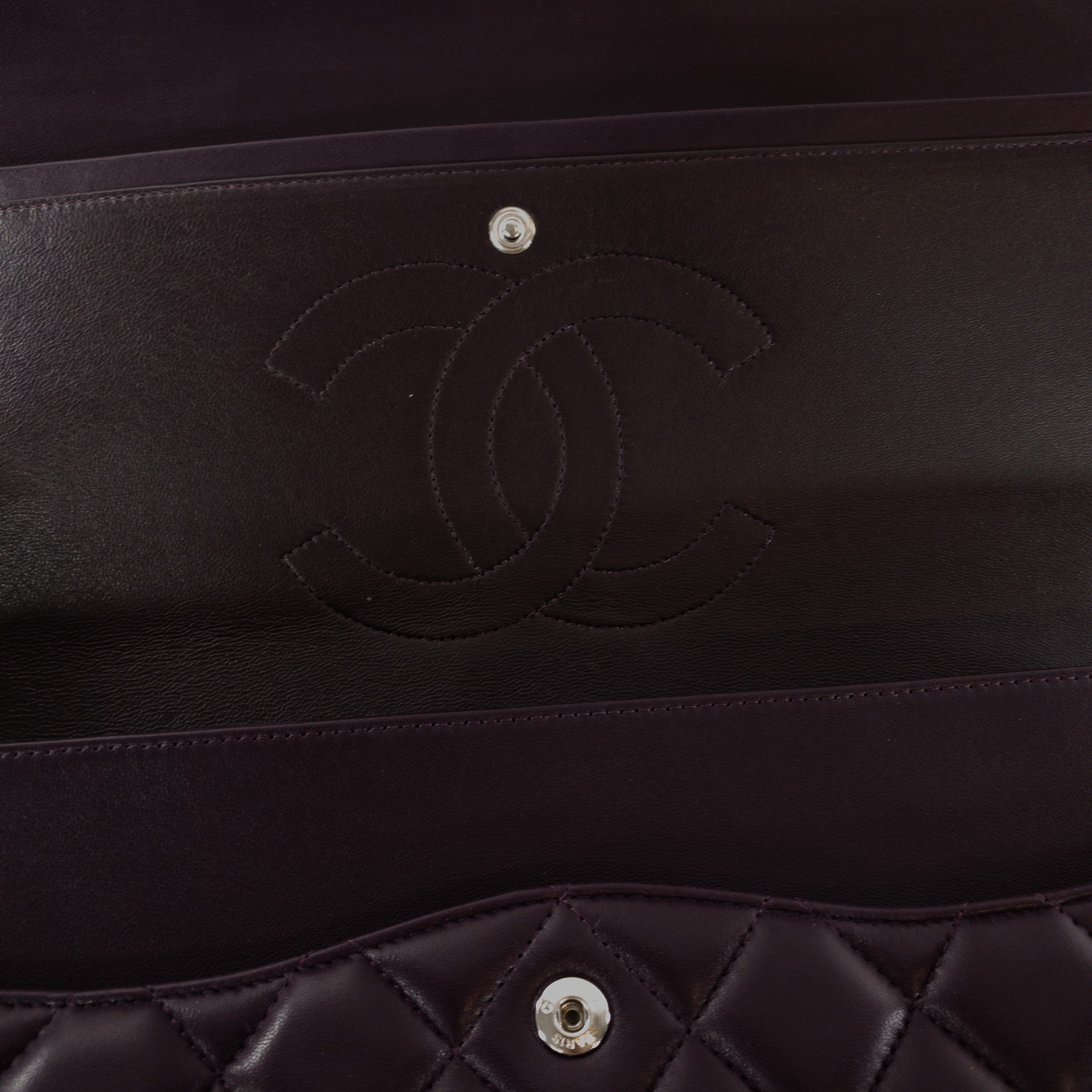 Chanel Plum Lambskin Maxi SHW