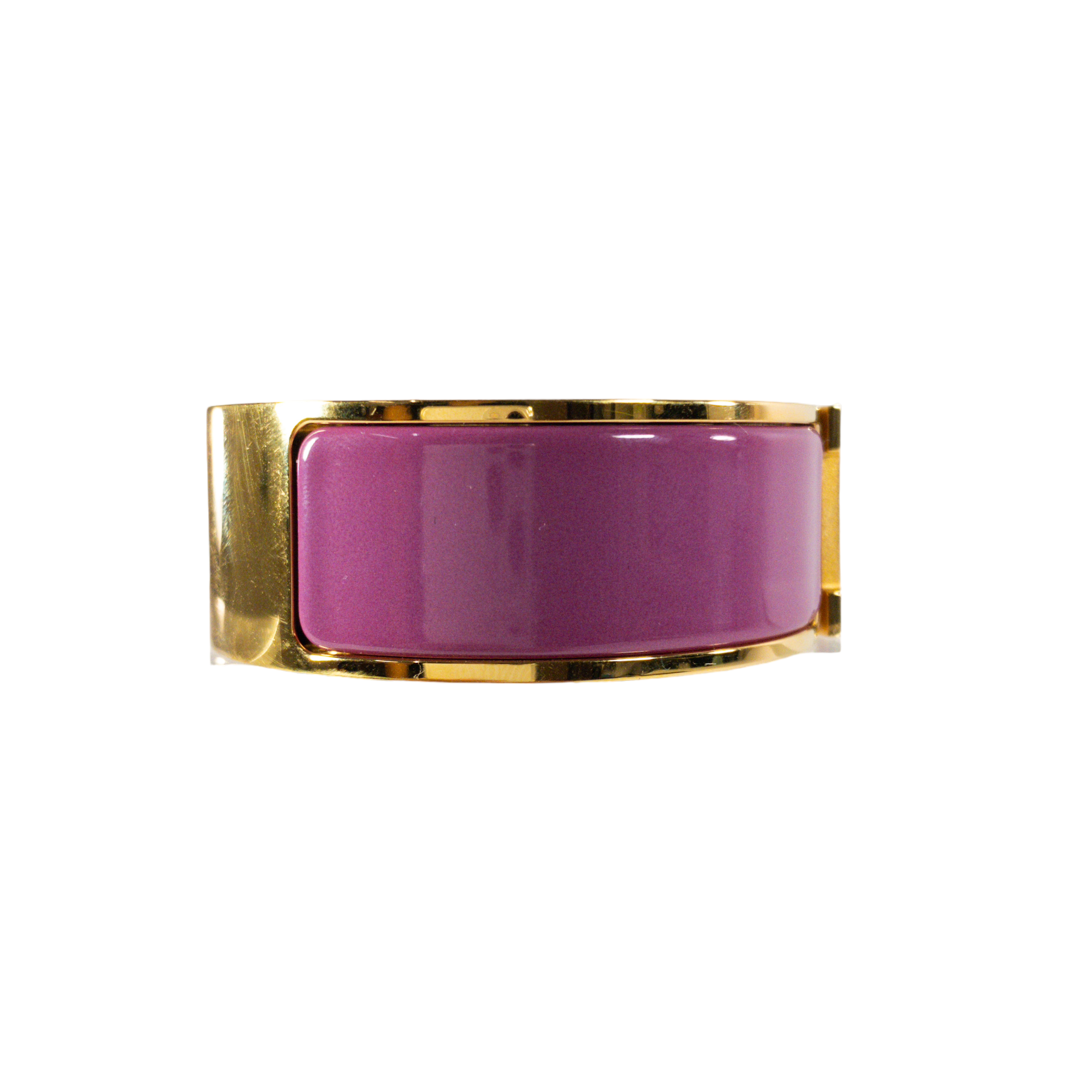 Hermes Rose Azalee Wide Clic H Bracelet GHW