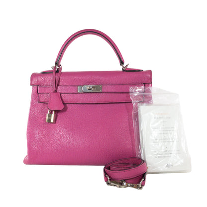 Hermes Kelly 32cm Rose Shocking Chevre PHW