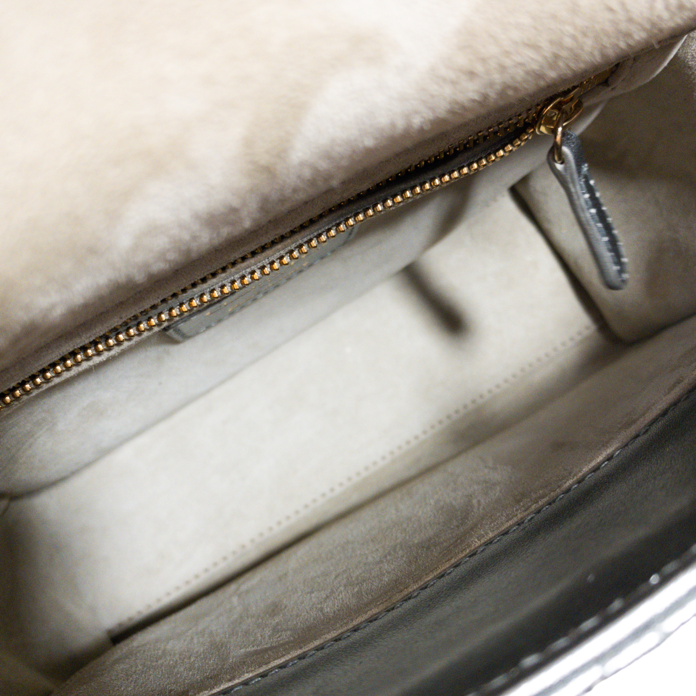 Dior Silver Metallic Small Lady Dior GHW