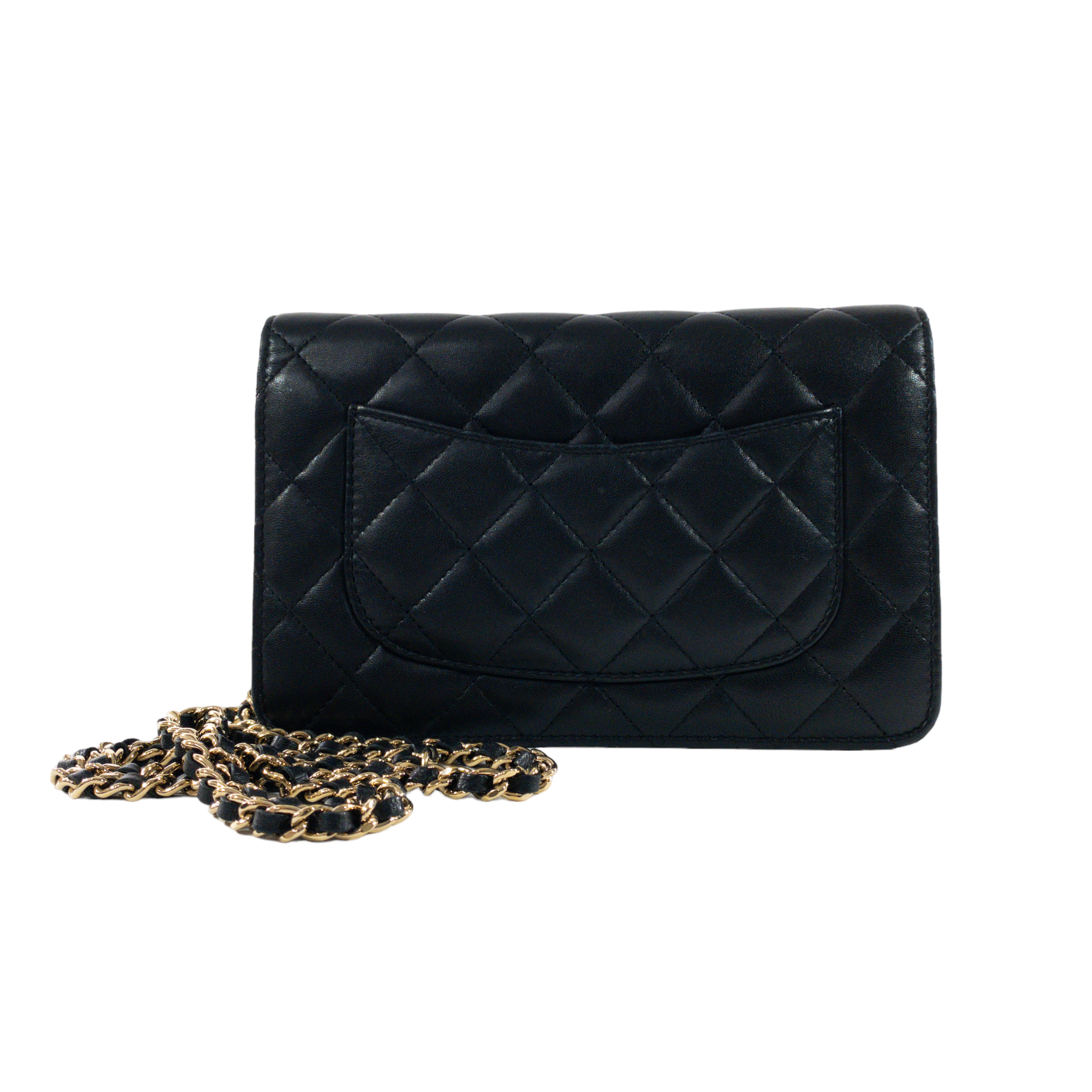 Chanel Black Peace Sign Lambskin WOC