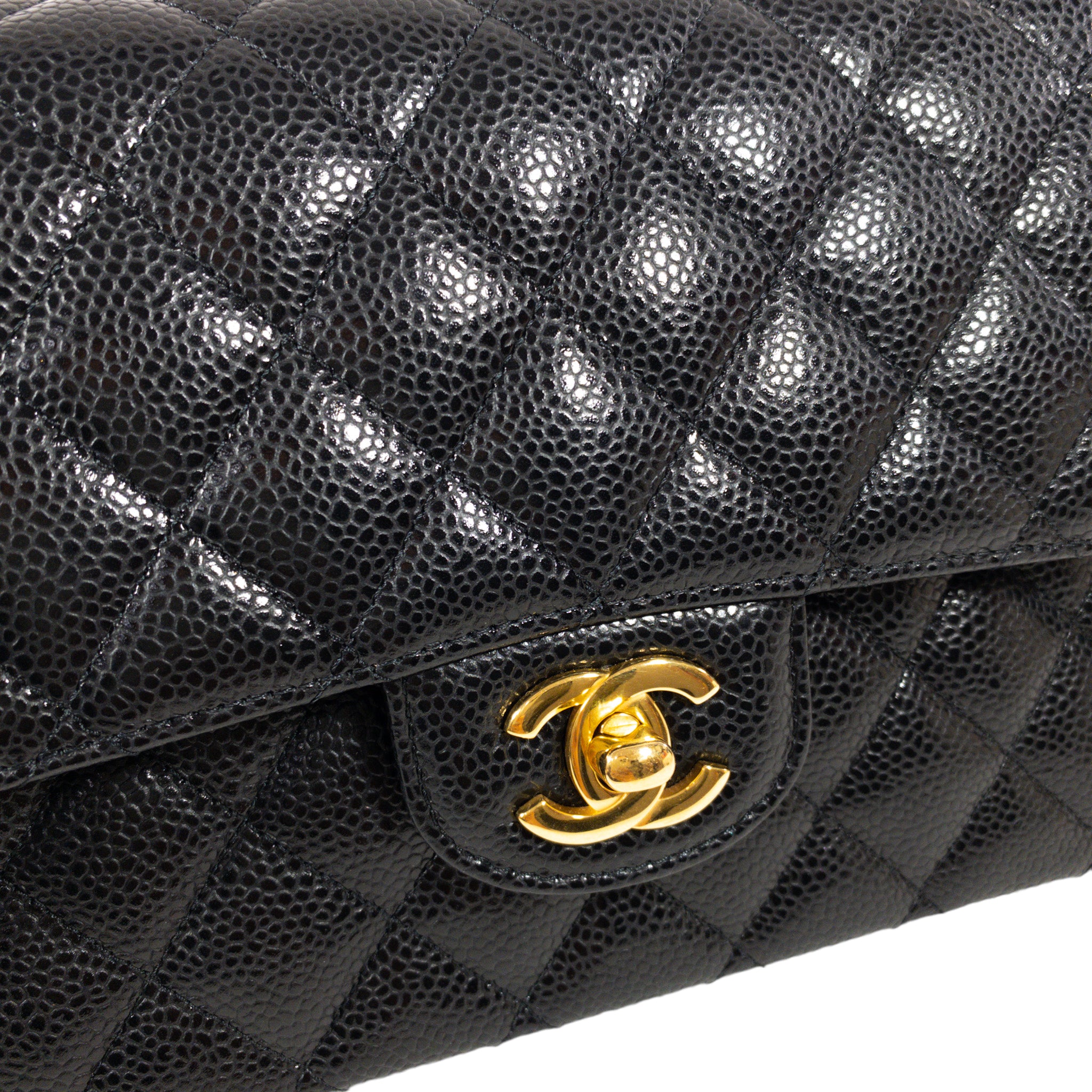 Chanel Black Caviar Medium Classic Flap GHW