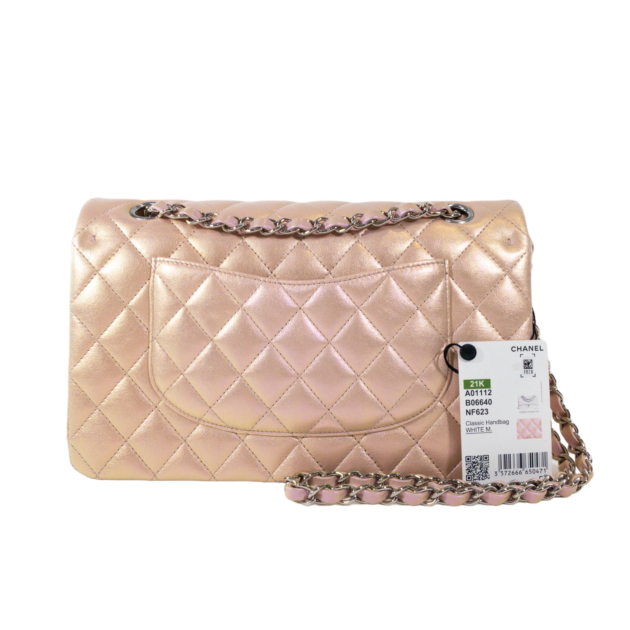 Chanel Pink Iridescent Medium Flap SHW