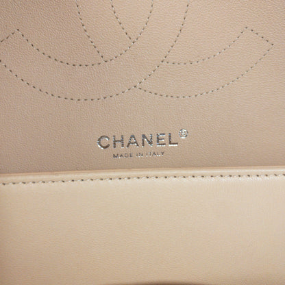 Chanel Beige Lambskin Jumbo Classic Flap SHW