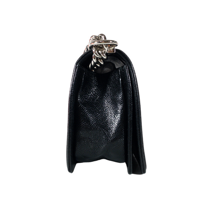 Chanel Black Caviar Medium Boy Bag SHW