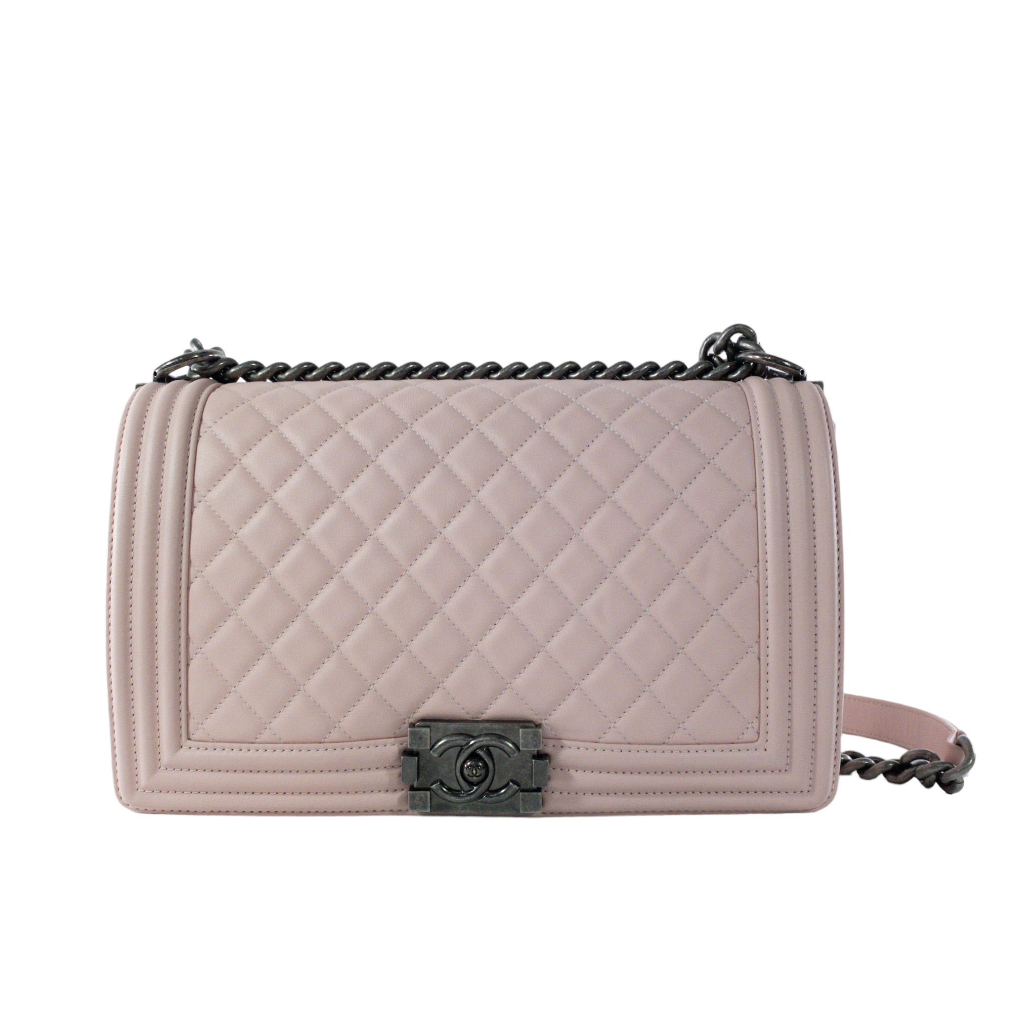 Chanel Light Pink Large Boy Bag RHW