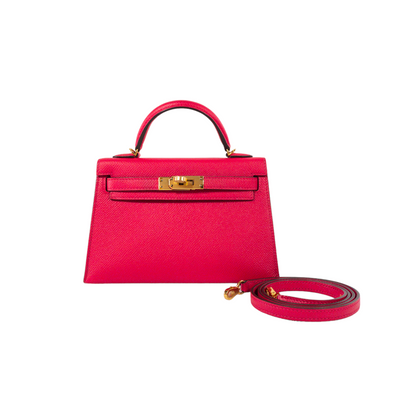 Hermes Kelly 20 Rose Extreme Epsom GHW