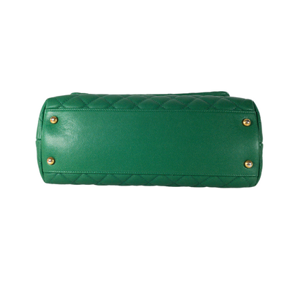 Chanel Medium Coco Handle Green Caviar GHW
