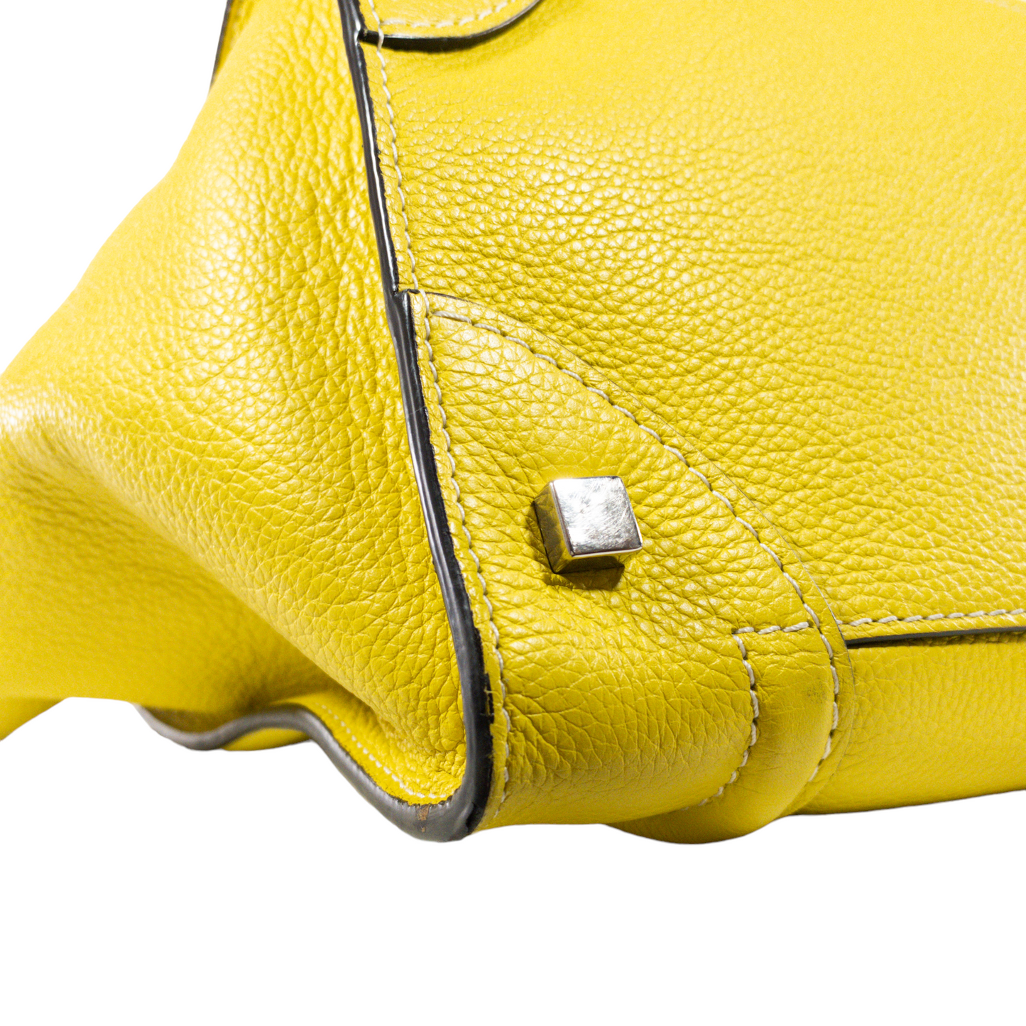 Celine Yellow Drummed Mini Luggage Tote