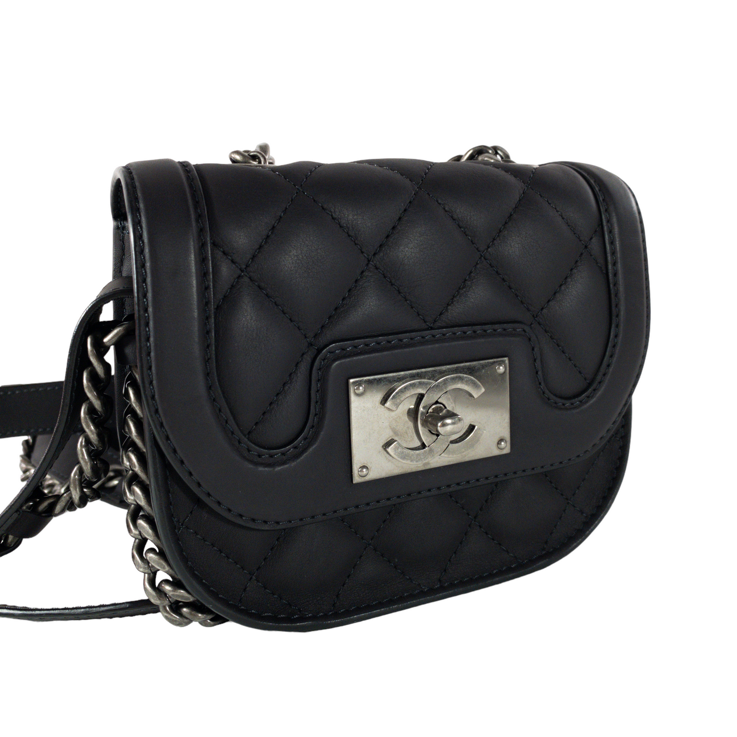 Chanel Charcoal Gray Paris-Salzburg Mini Flap Bag