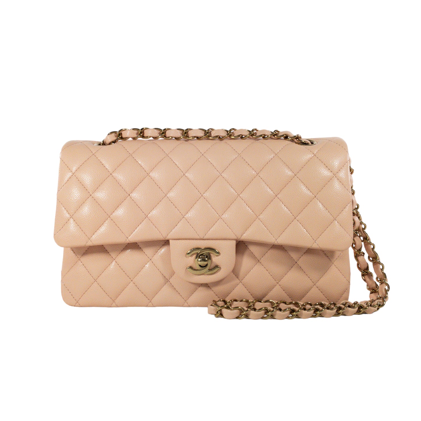 Chanel Peach Caviar Medium Flap GHW