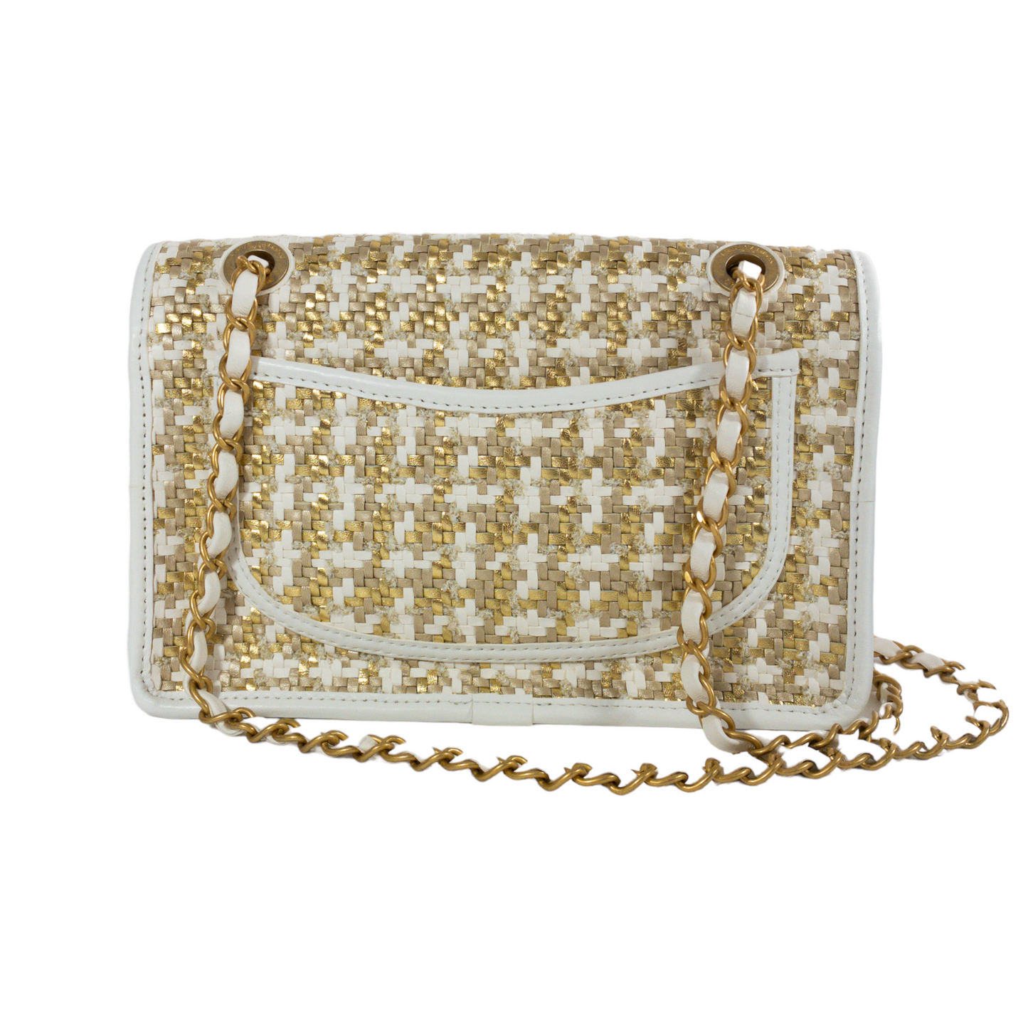 Chanel Gold Woven Limited Edition Single Flap