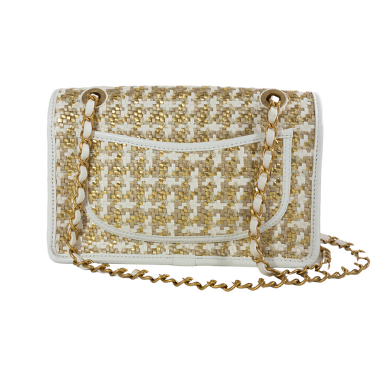 Chanel Gold Woven Limited Edition Single Flap