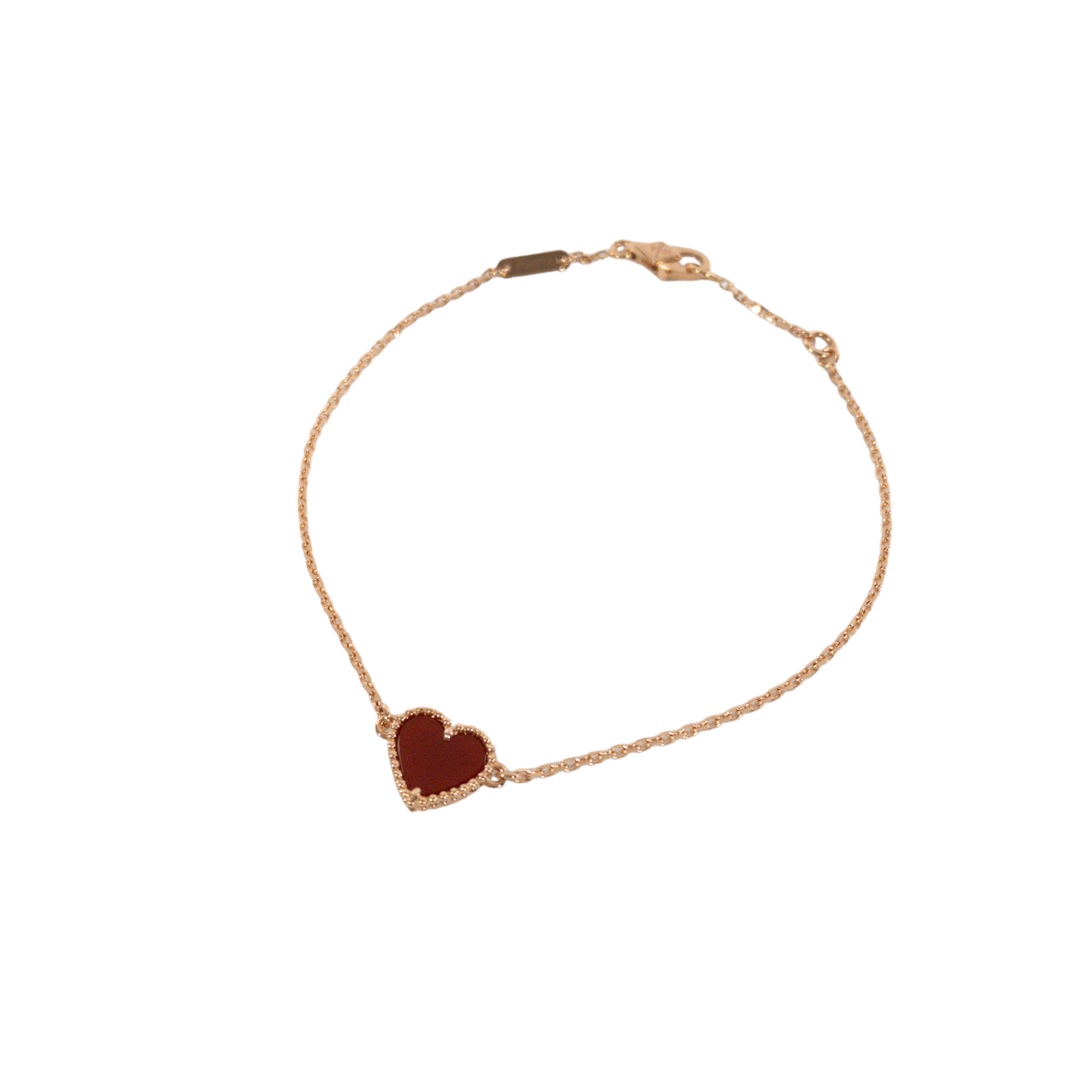 Van Cleef & Arpels 18k Pink Gold Carnelian Slice Bracelet