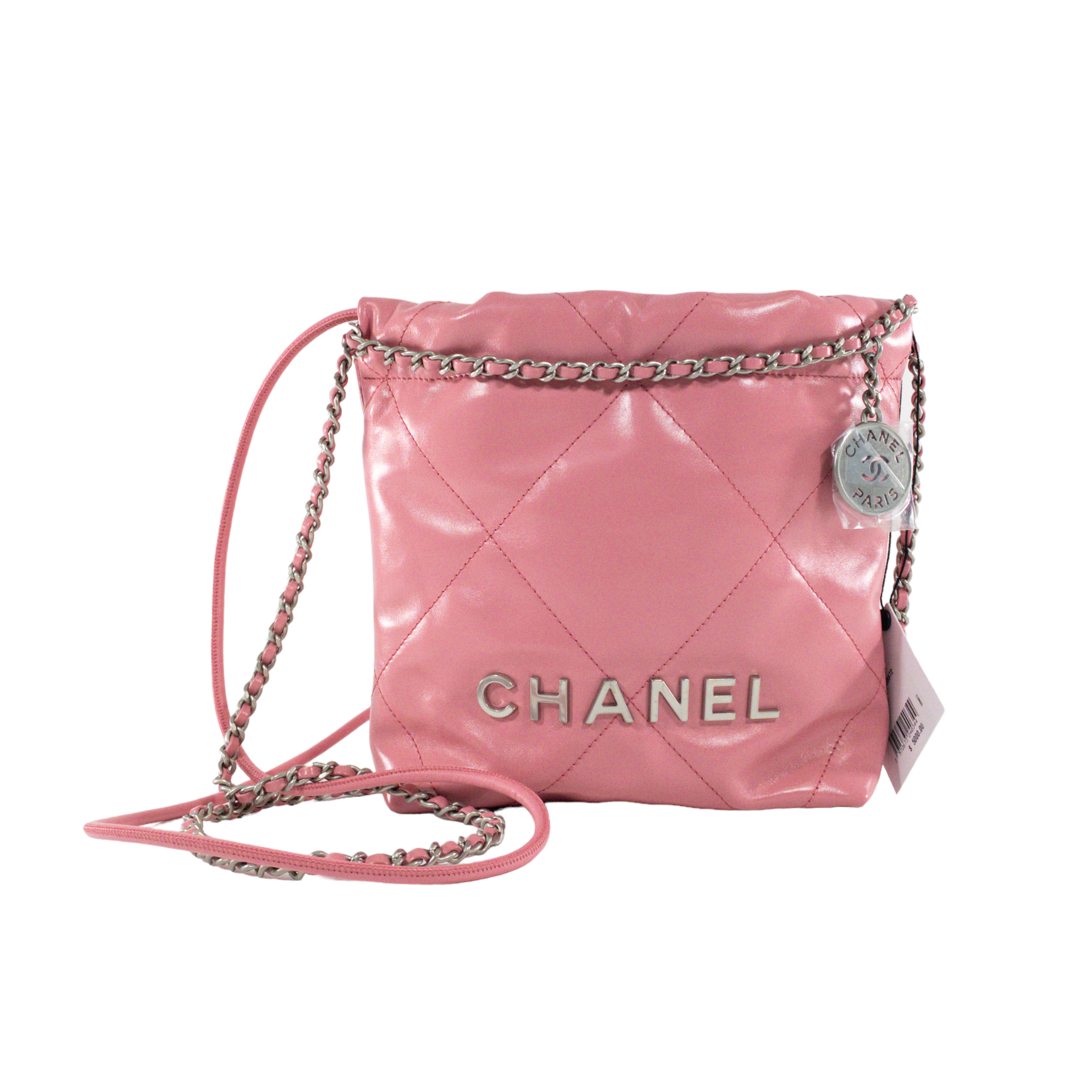 CHANEL, Bags, Chanel Pink Heart Bag Mini 22s Cc Small Lambskin Leather  Crossbody Bag New Wtag