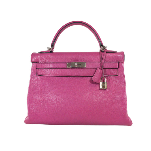 Hermes Kelly 32cm Rose Shocking Chevre PHW