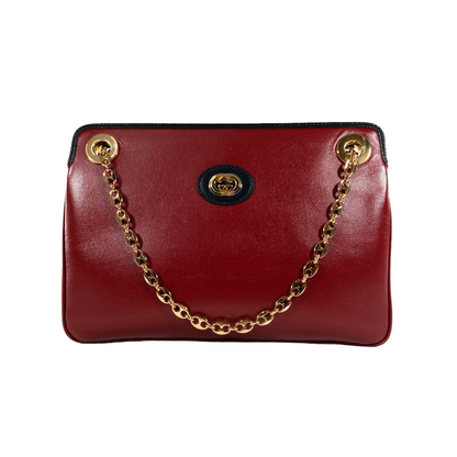 Gucci Red Linea Marina Chain Shoulder Bag