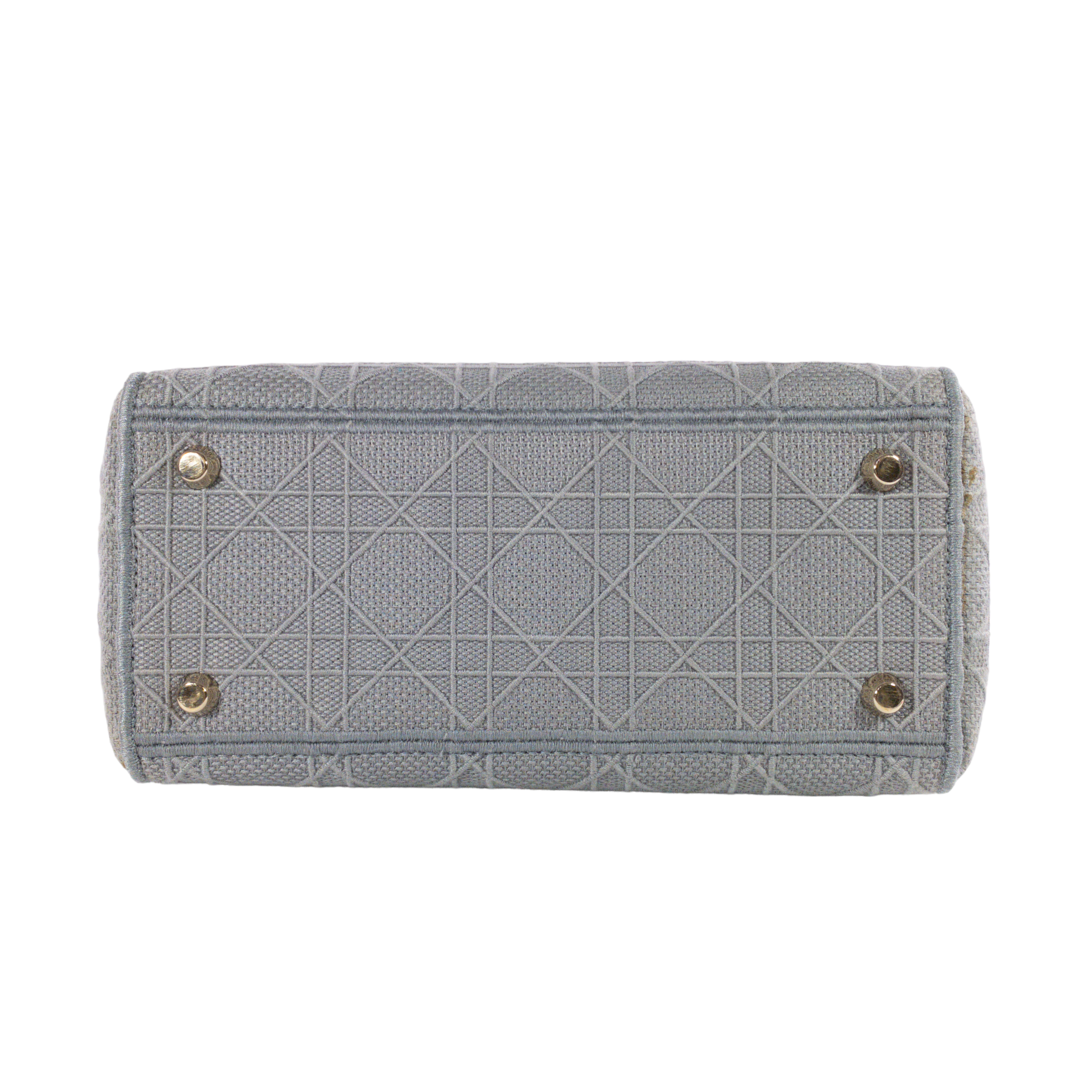 Dior Gray Embroidered Canvas Lady D-Lite