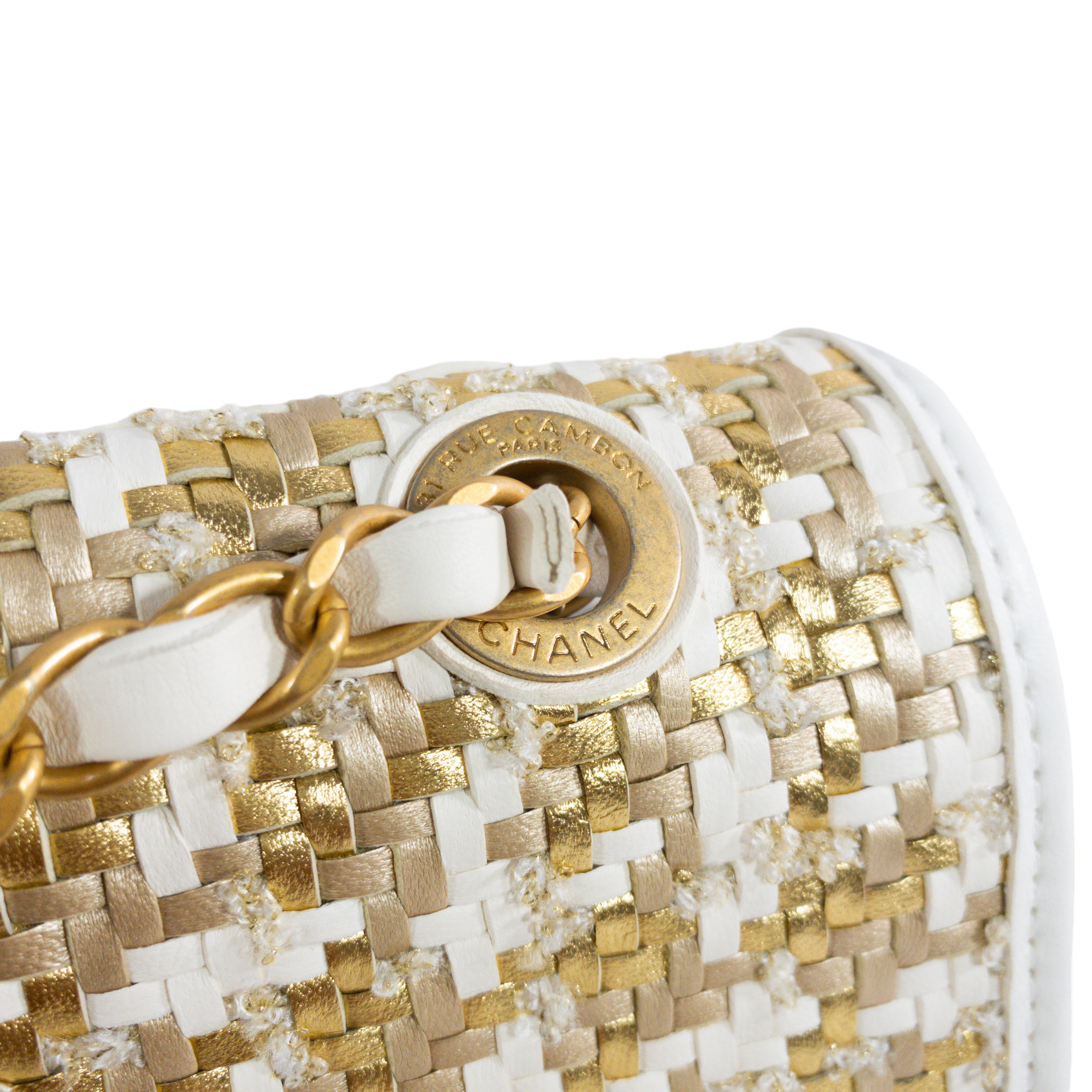 Chanel Gold Woven Limited Edition Single Flap