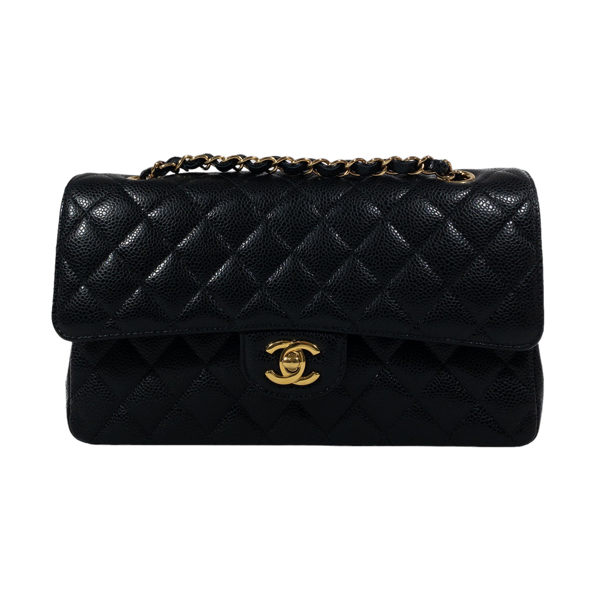 Chanel Black Caviar Medium Classic Flap GHW