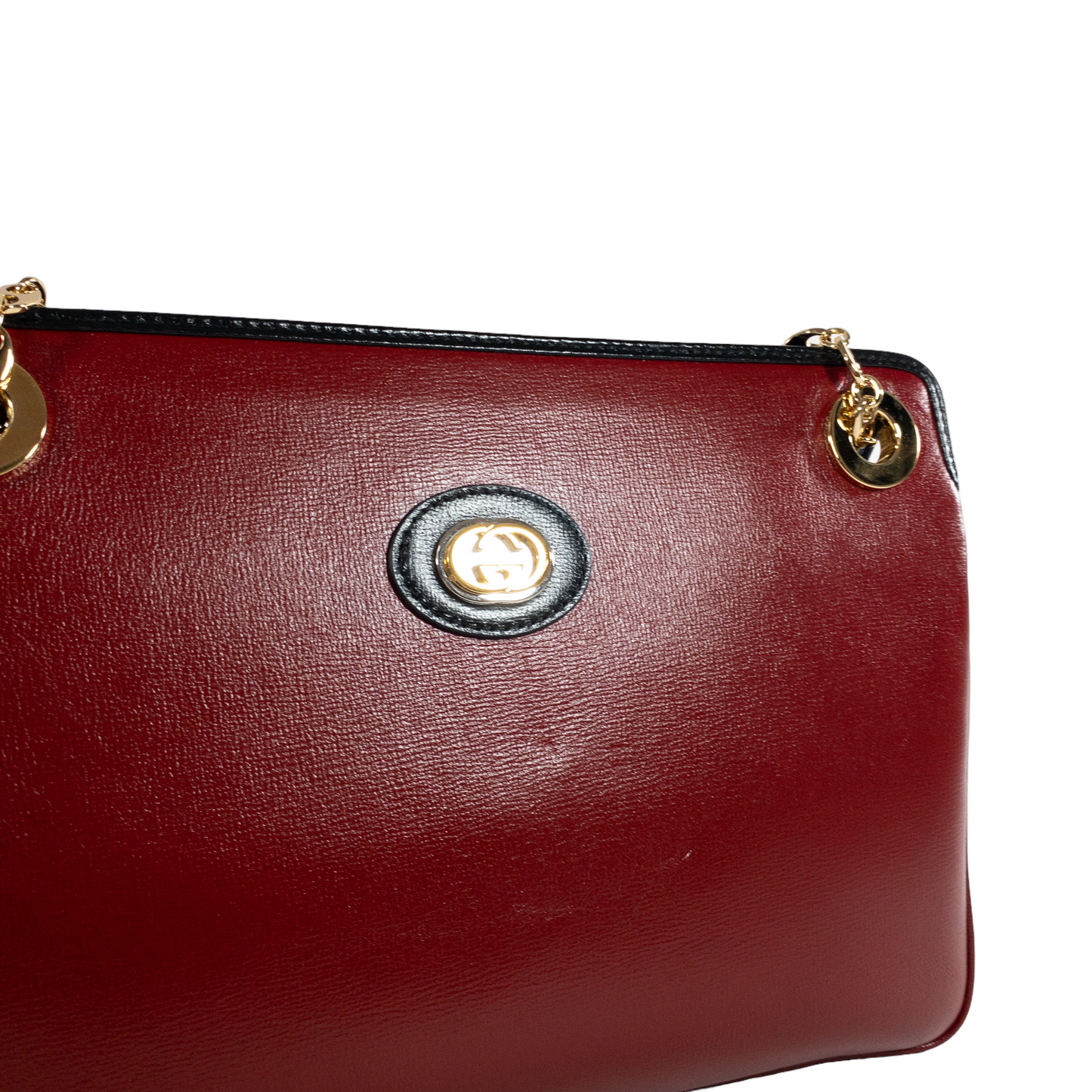 Gucci Red Linea Marina Chain Shoulder Bag