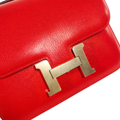 Hermes Rouge de Couer Chevre  Constance 18cm