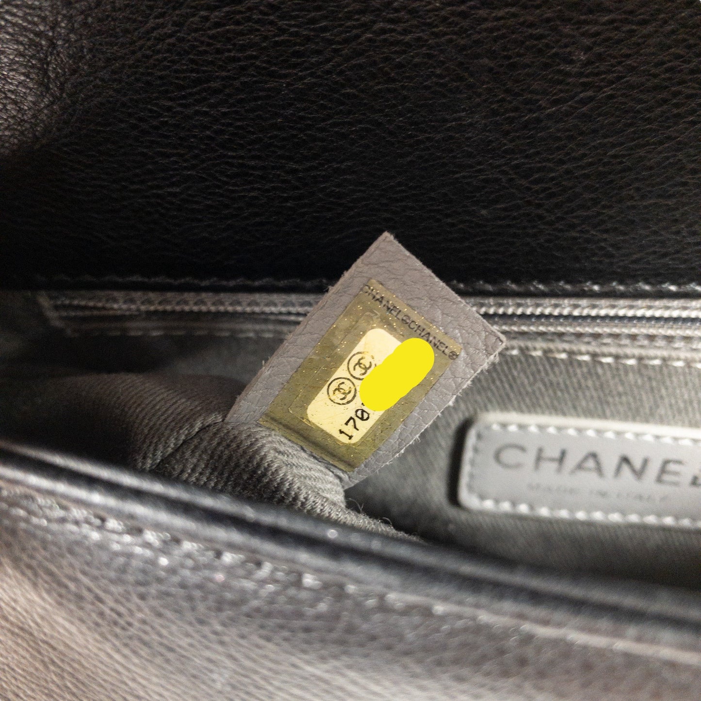 Chanel Black Arabesque Embossed Medium Boy Bag RHW