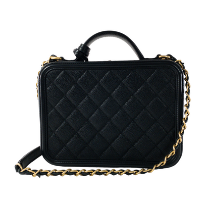 Chanel Black Caviar Filagree Vanity
