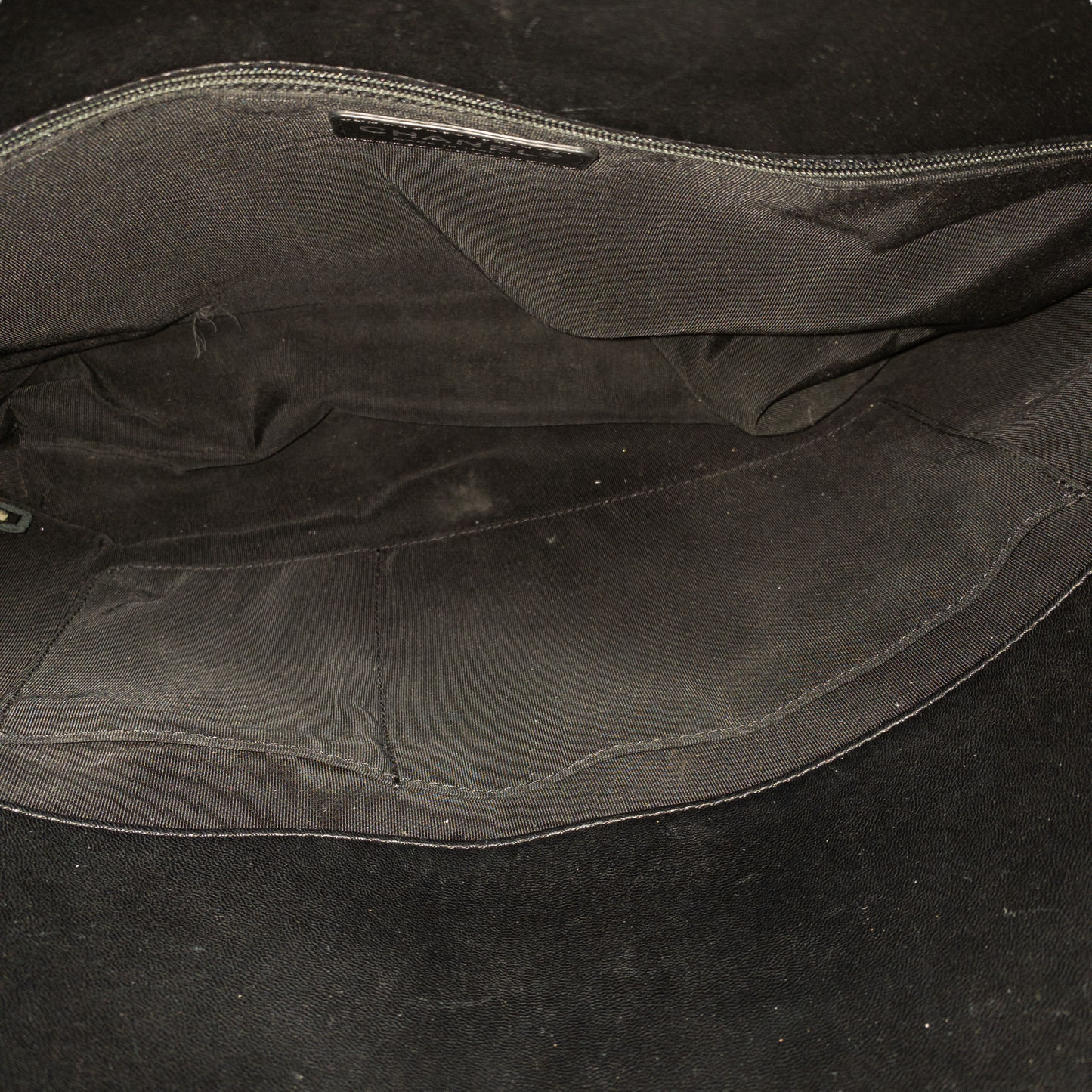 Chanel Navy/Black Quilted Lambskin Shopper Tote RHW