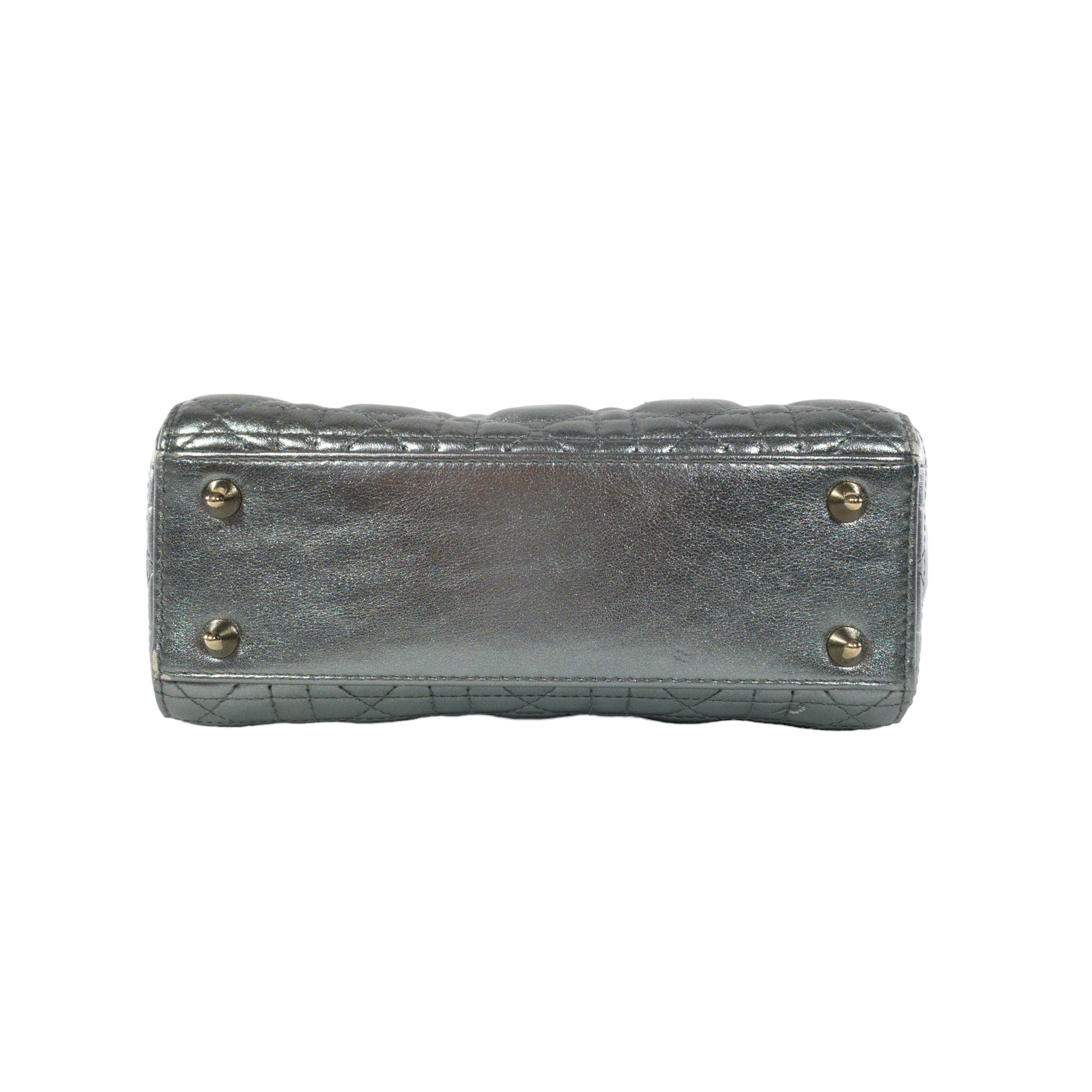 Dior Silver Metallic Small Lady Dior GHW