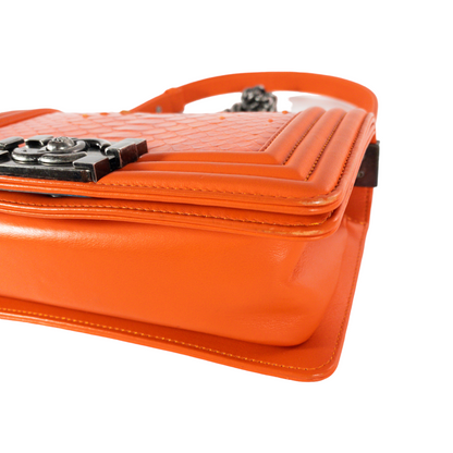 Chanel Small Orange Python Boy Bag RHW
