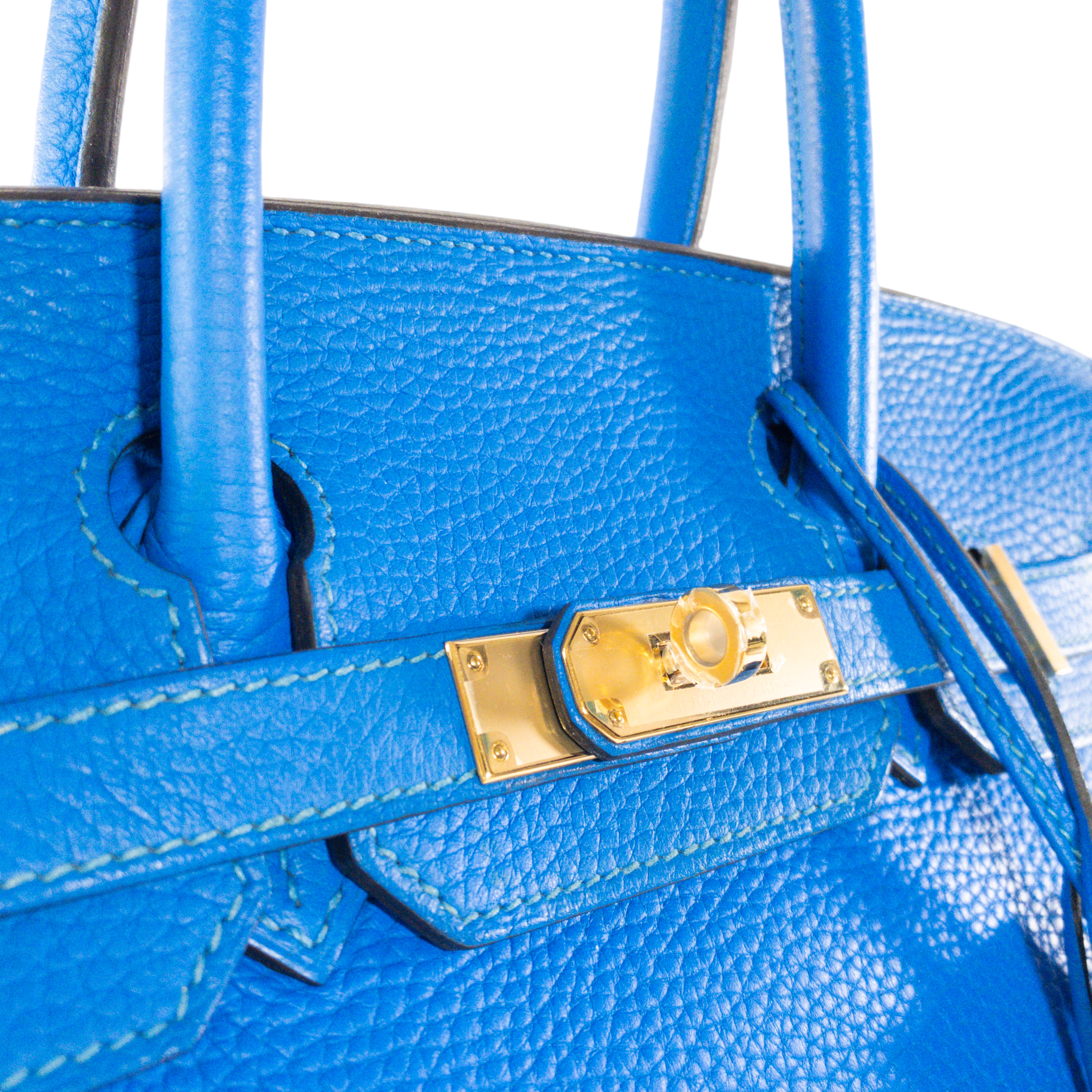 Hermes Blue Hydra Clemence Birkin 30cm GHW