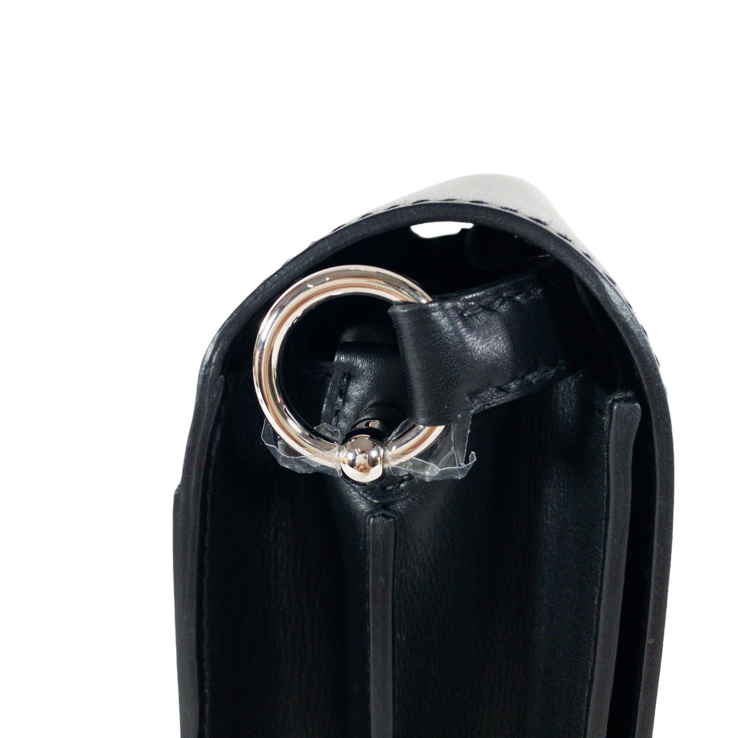 Hermes Black Sac Roulis 23cm PHW