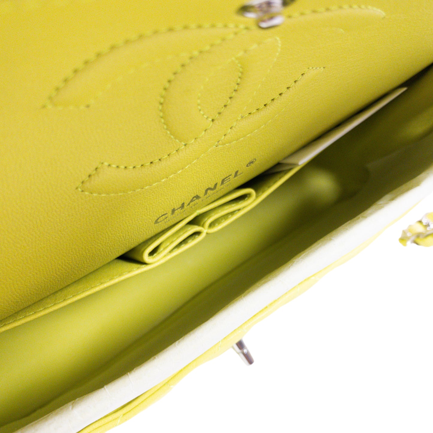 Chanel Neon Yellow Medium Classic