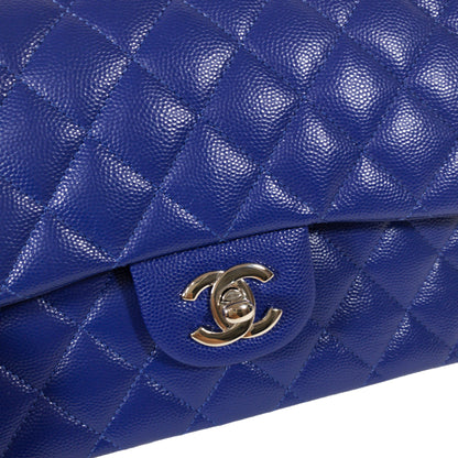 Chanel Royal Blue Caviar Medium Flap SHW