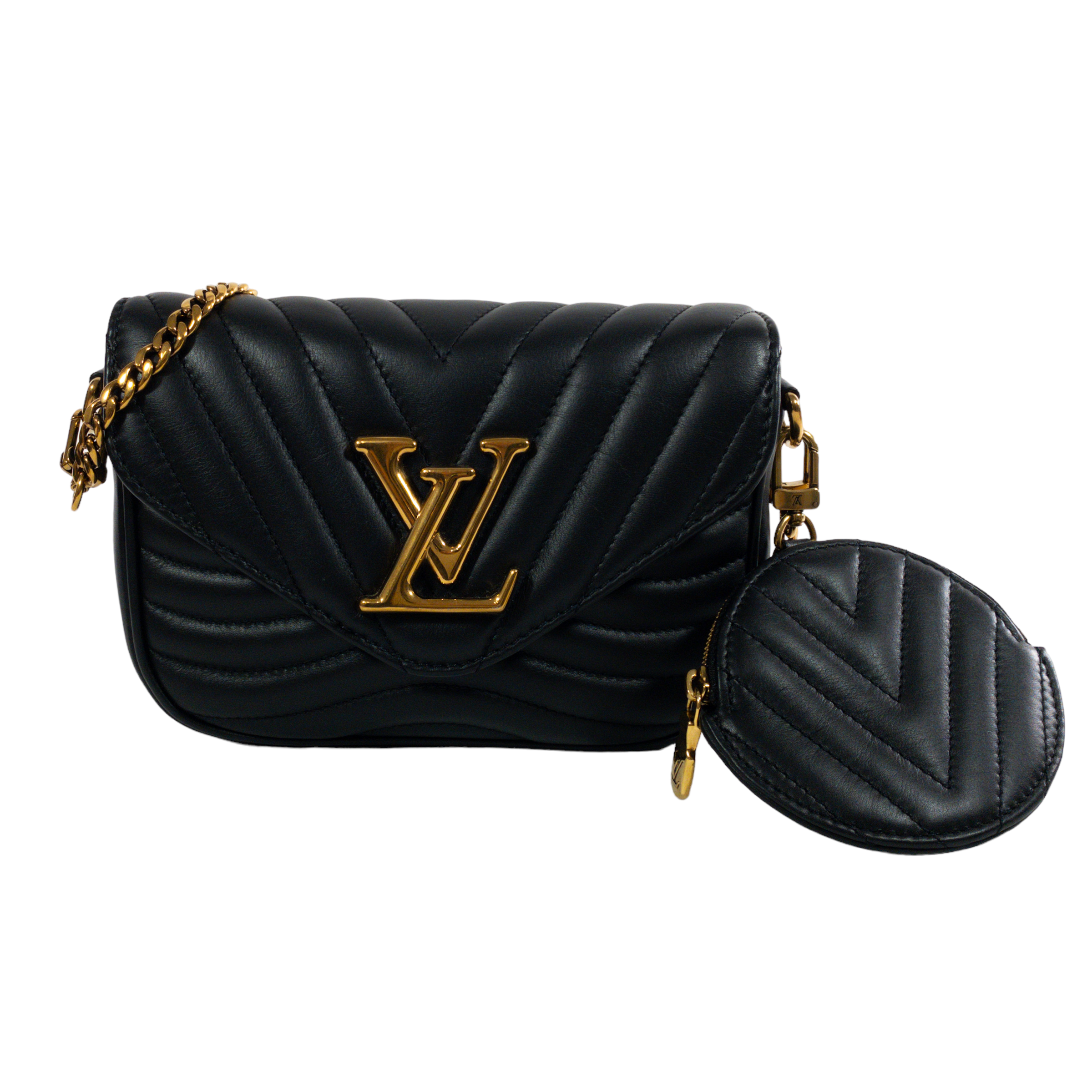 Louis Vuitton Black Quilted Wave Pochette