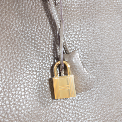 Hermes Etoupe Birkin 35 Clemence  GHW