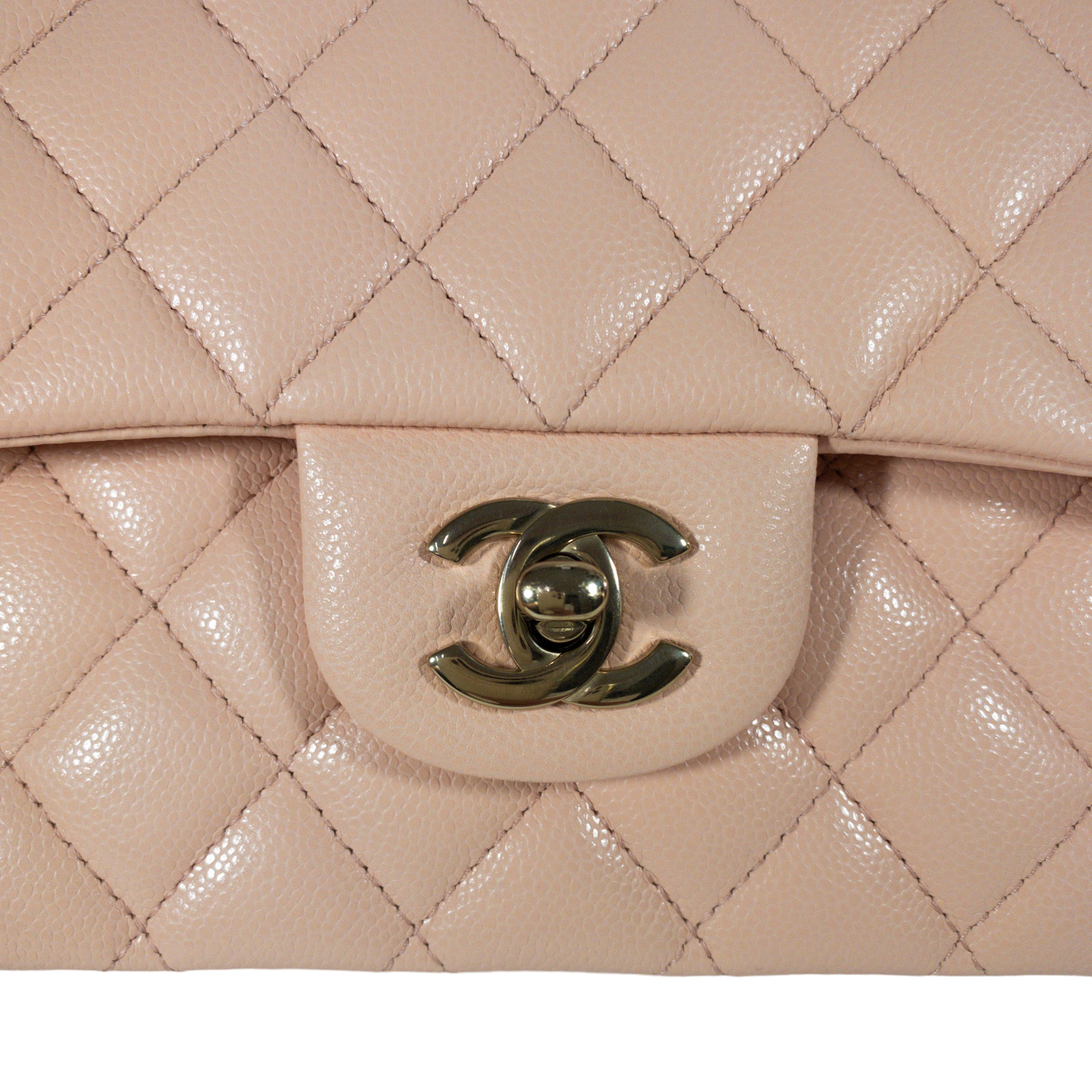 Chanel Peach Caviar Medium Flap GHW