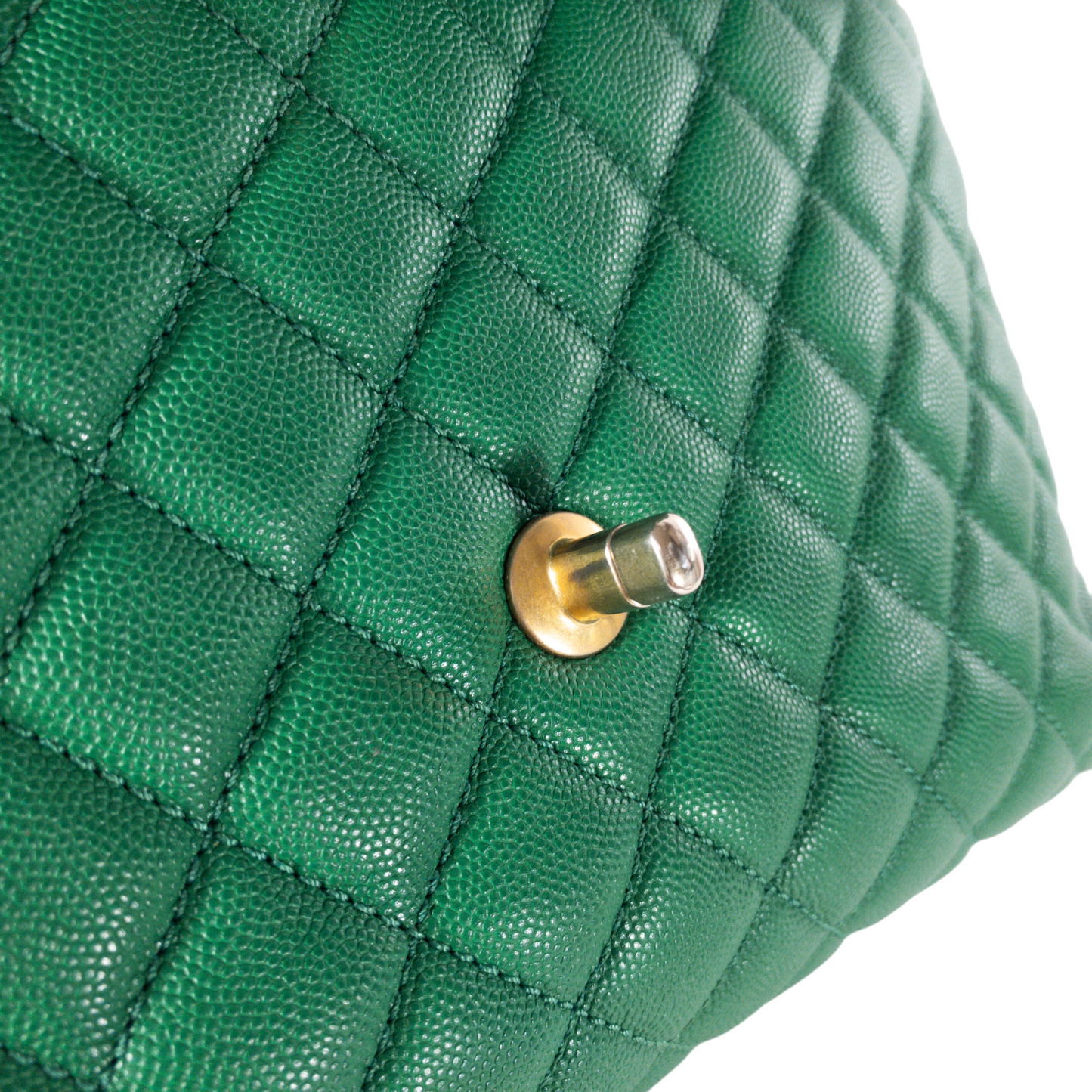 Chanel Medium Coco Handle Green Caviar GHW