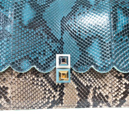 Fendi Python Scalloped Kan I Flap Bag
