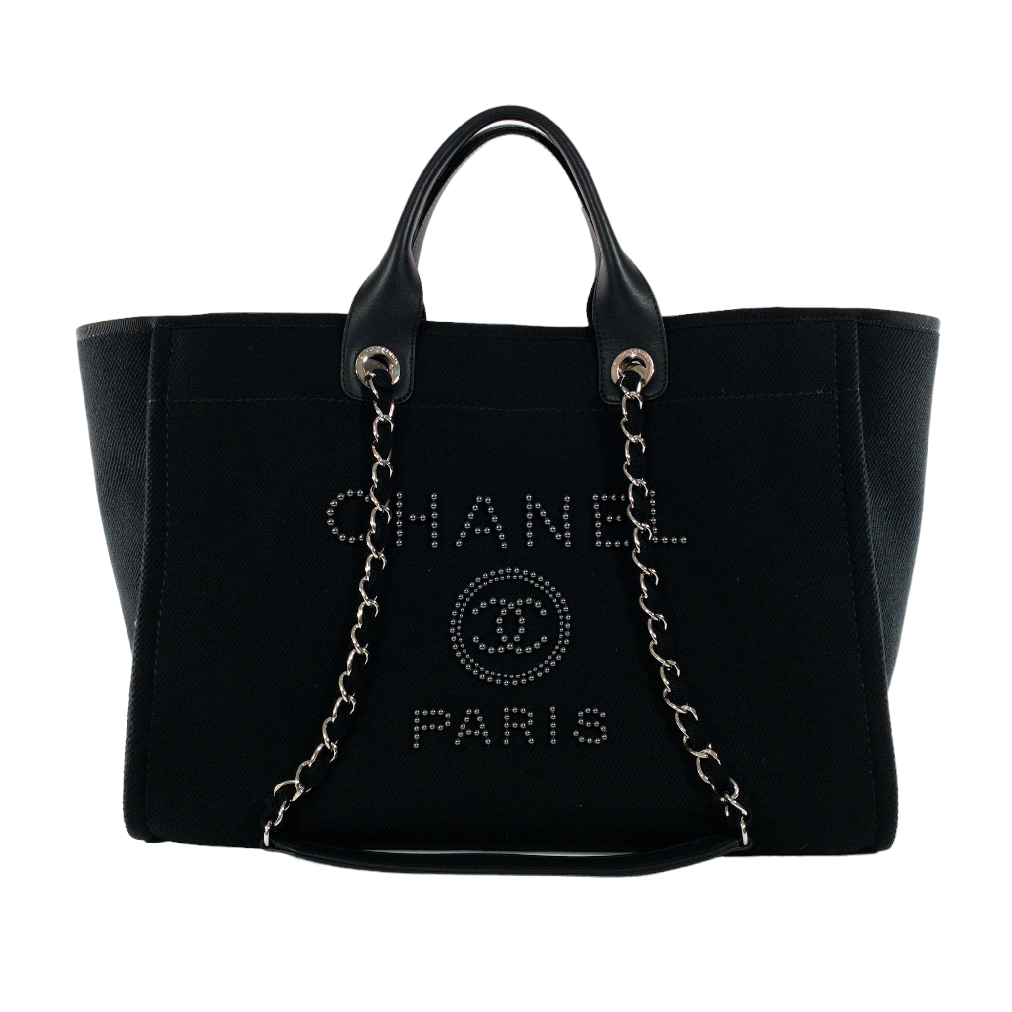 Chanel Glazed Leather Deauville Shopping Tote Bag, Women's Fashion