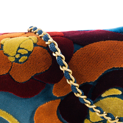 Chanel Camellia Velvet Patchwork Flap