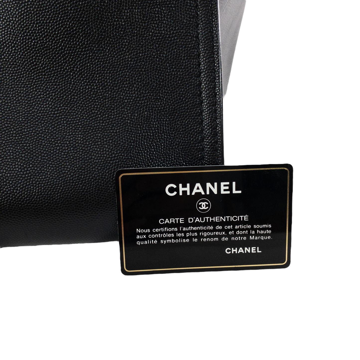 Chanel Black Studded Caviar Deauville SHW