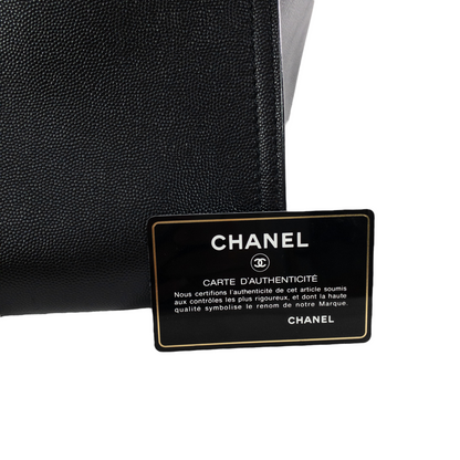 Chanel Black Studded Caviar Deauville SHW