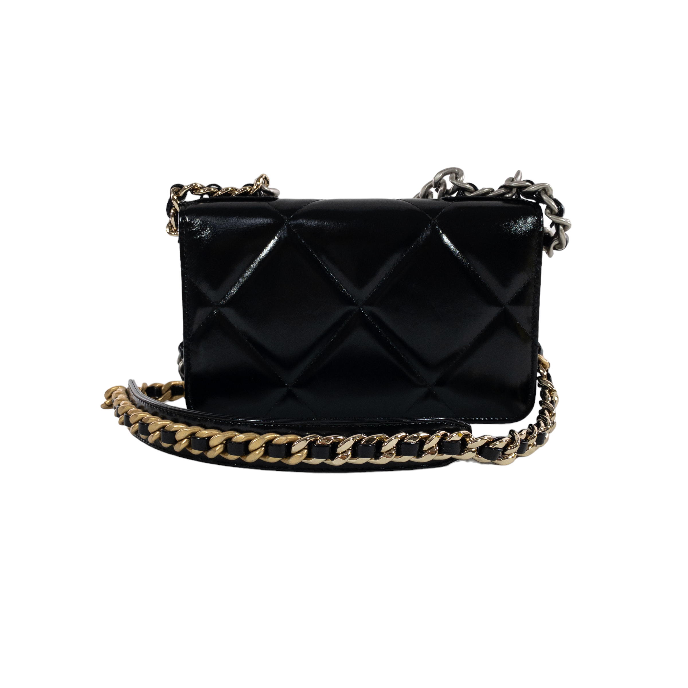 Chanel Black Shiny Calfskin 19 WOC